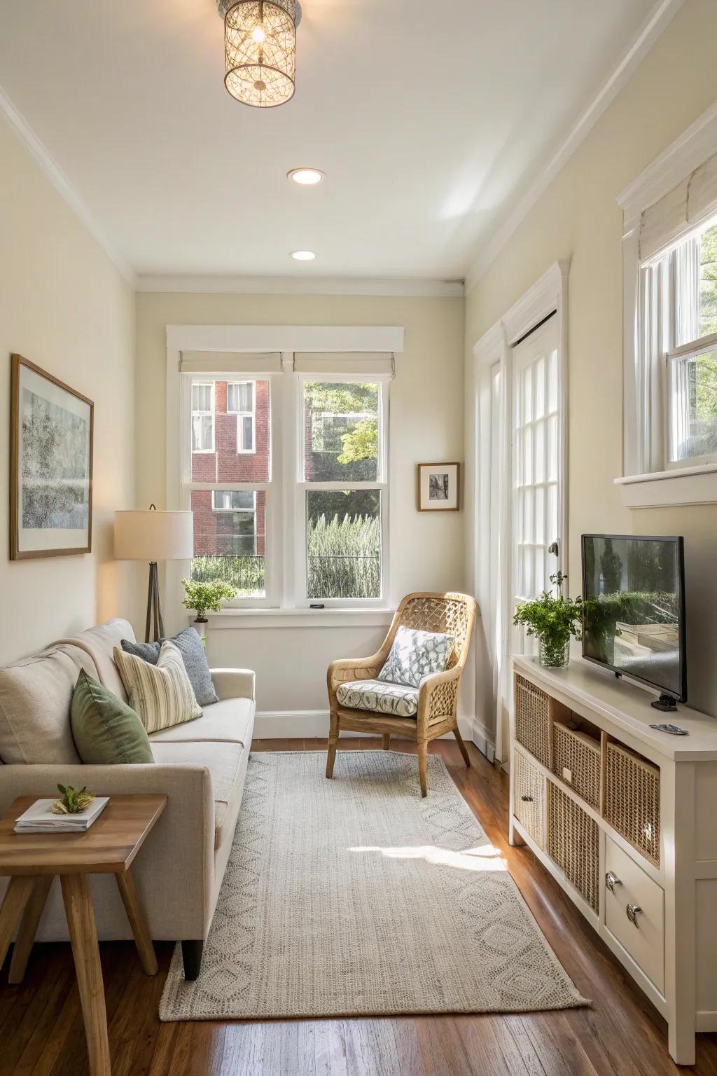 Light colors greatly enhance the impression of space in confined interiors.