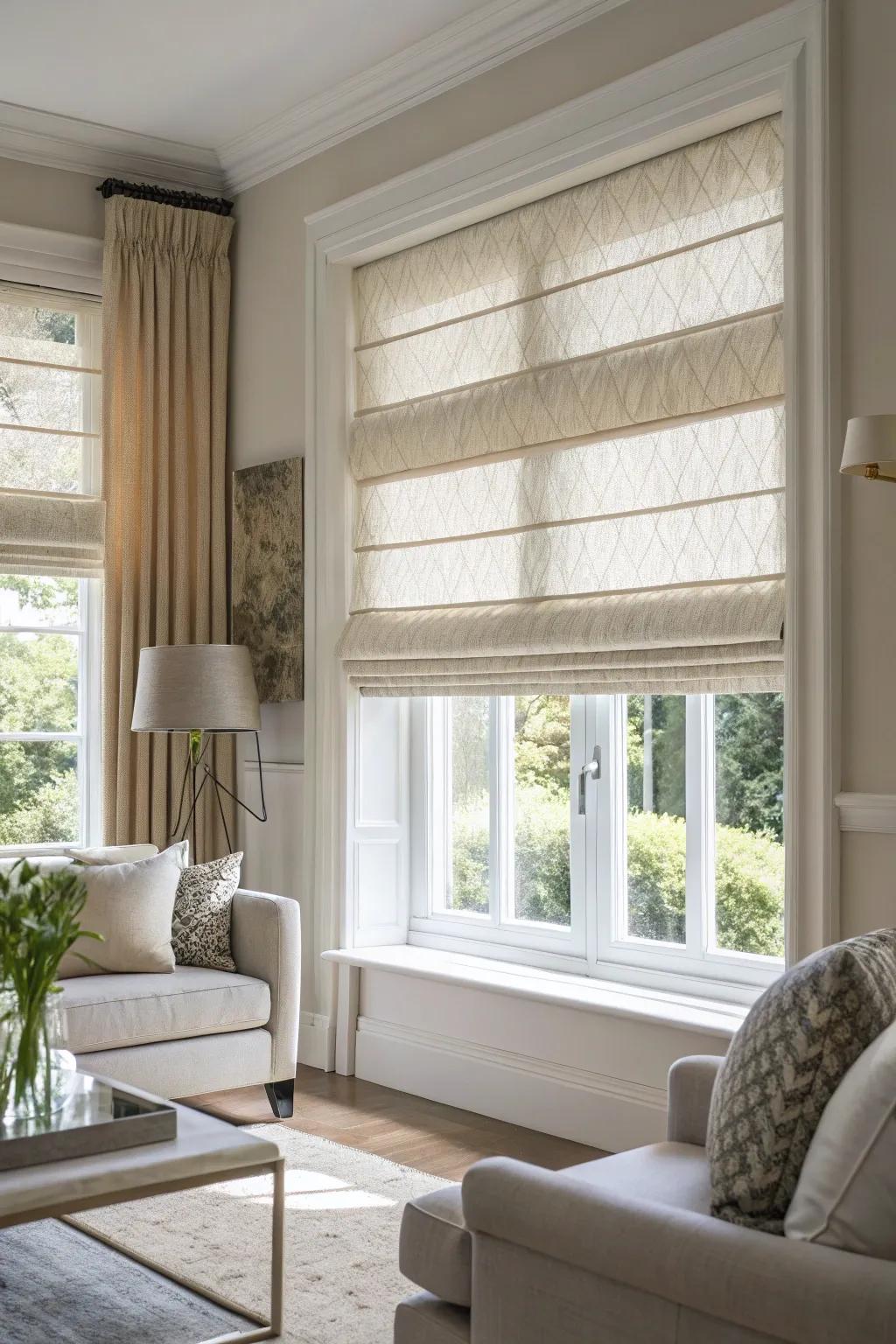 Concertina shades bring an element of sophistication and adaptability.