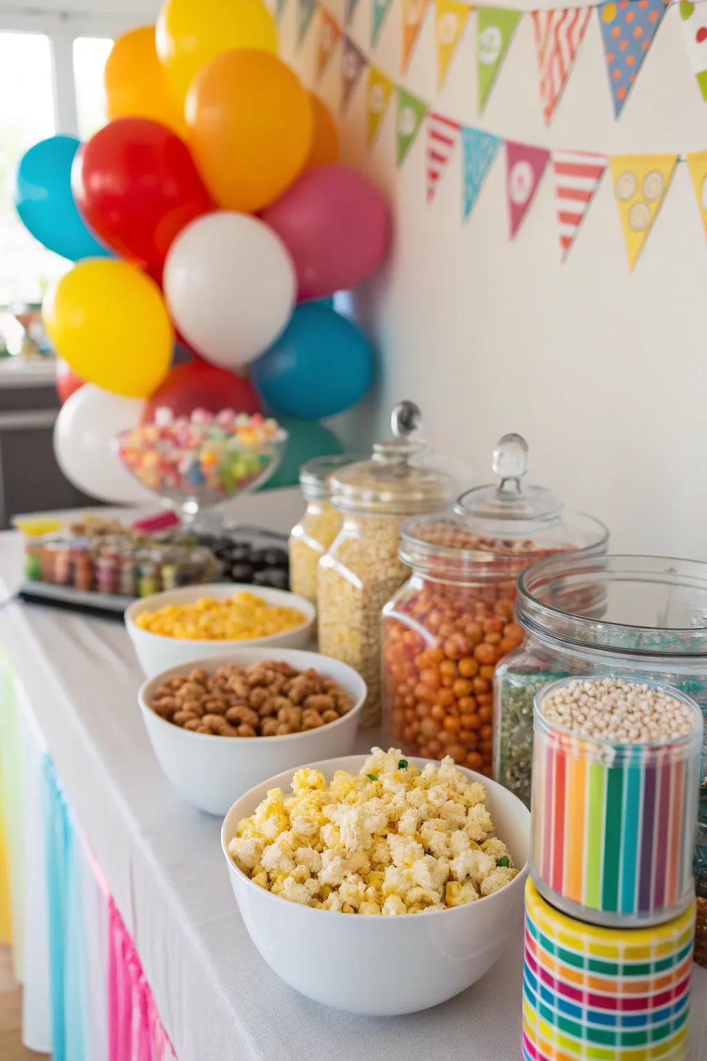 Design your ultimate popcorn creation at this delightful popcorn center.