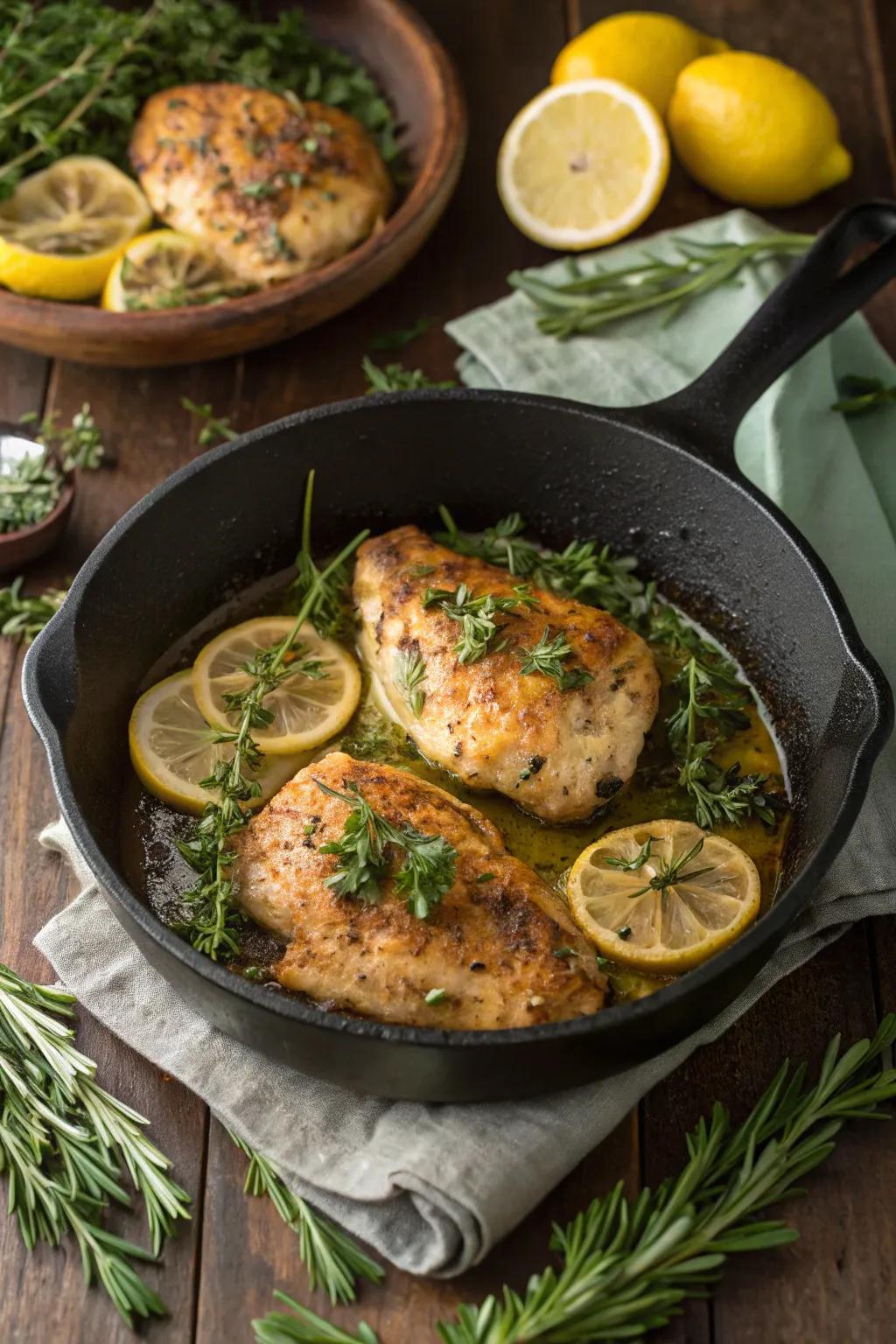 Citrus herb chicken, fresh and flavorful.
