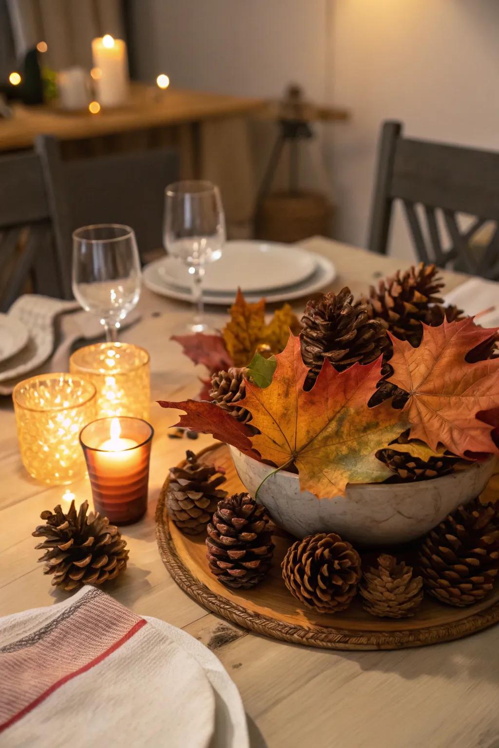 Seasonal foliage imparts a cozy, natural ambiance.