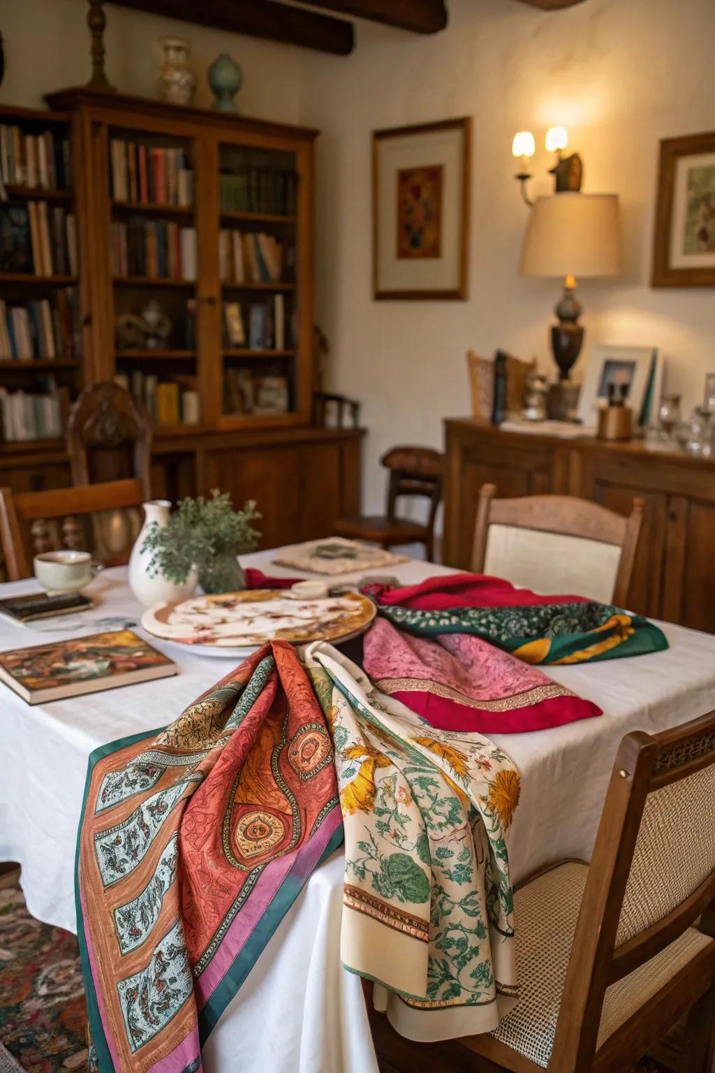 Vintage bandanas give every table a distinctive and personalized touch.