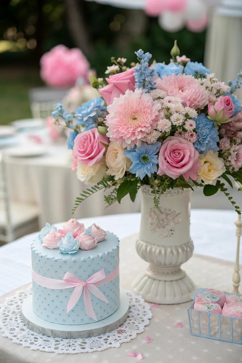 Sophisticated botanical components append a hint of refinement to your occasion to reveal the anticipated arrival.