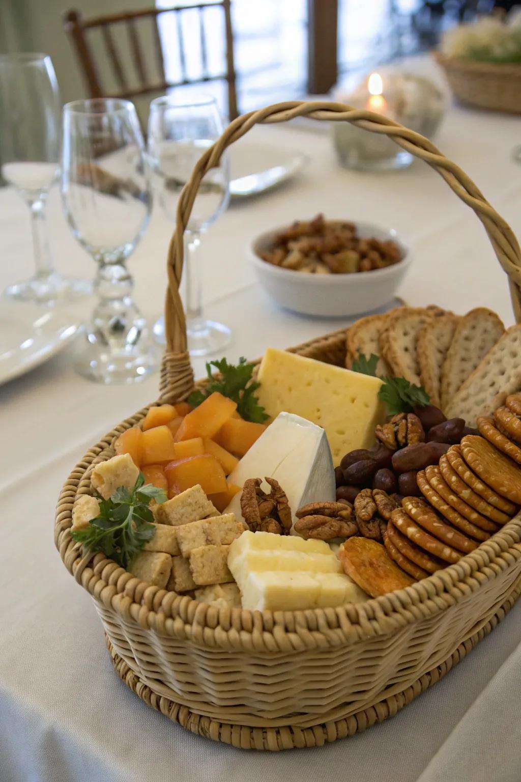 An assortment of gourmet snacks ideal for any event.