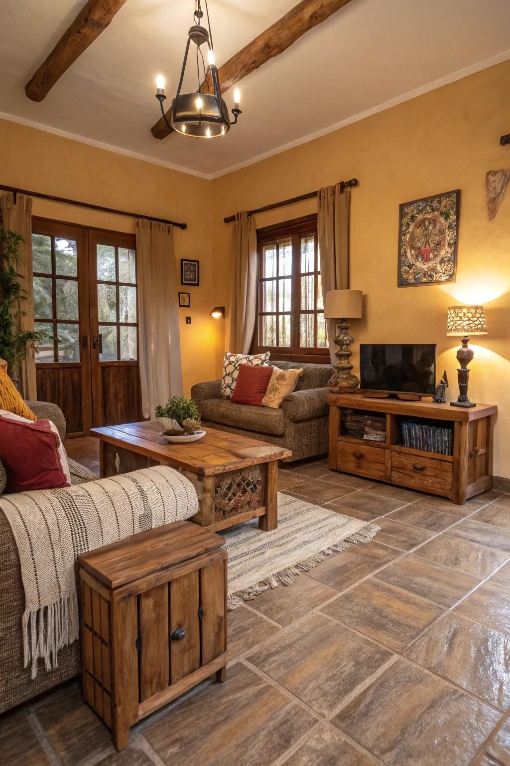 With the durability of tile, wood-look tiles provide the warmth of wood.
