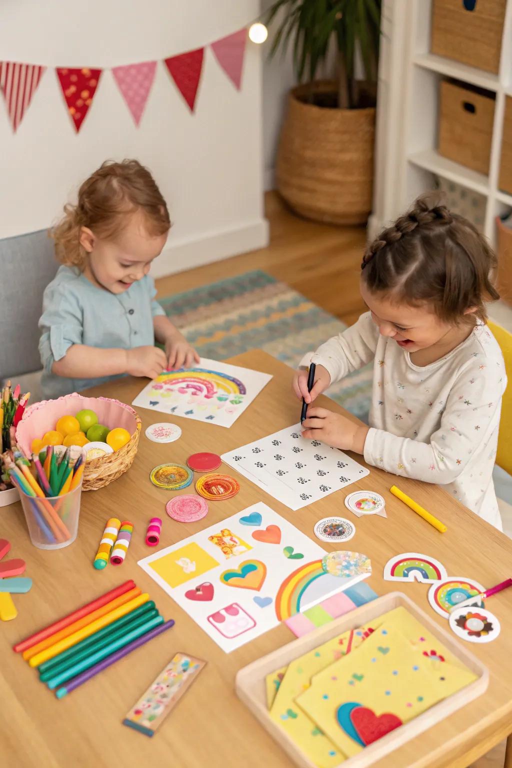 A creative corner that stimulates inventiveness and amusement for toddlers.