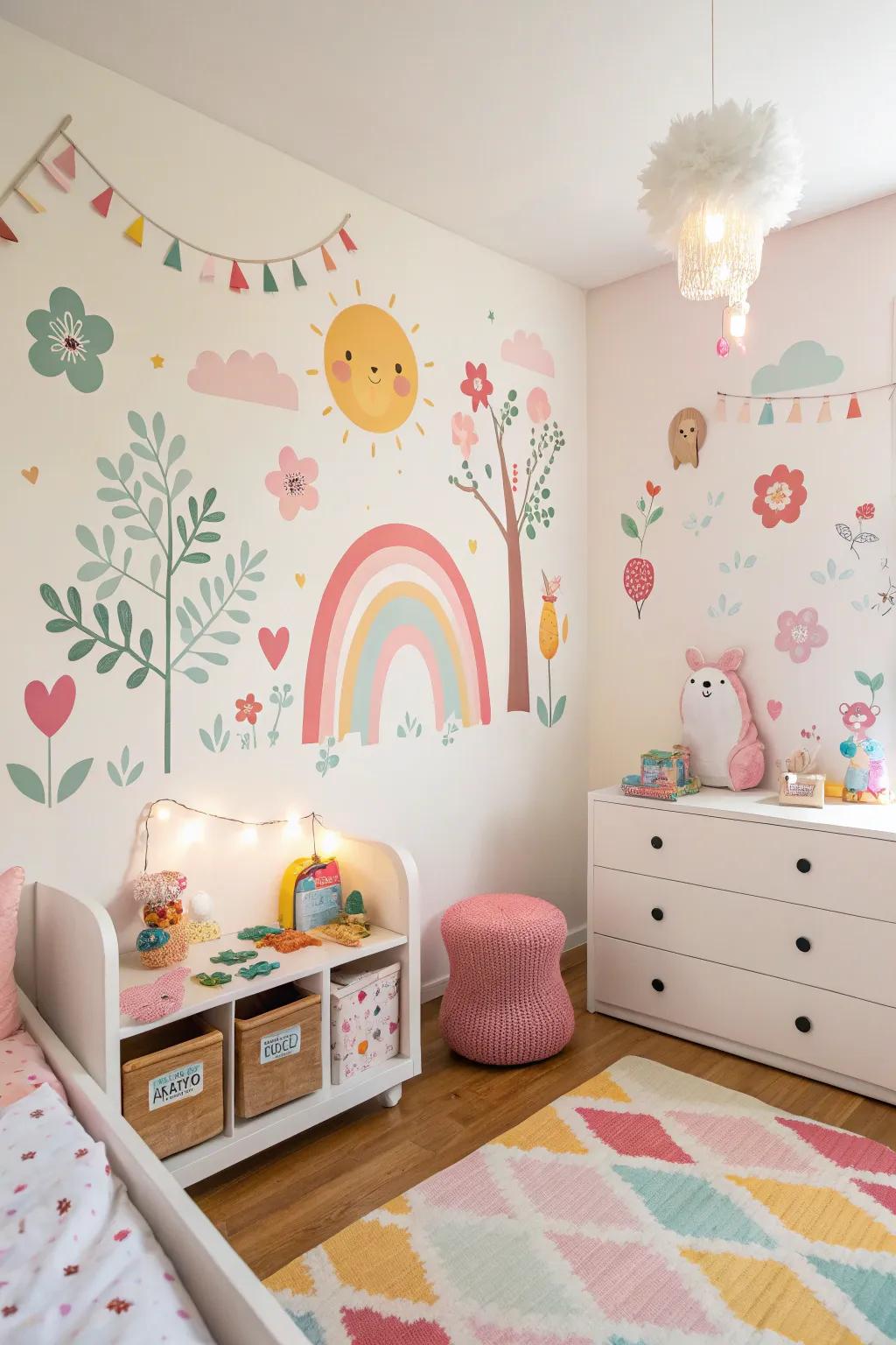 Custom-made wall stickers can impart a personal touch to your child's space.