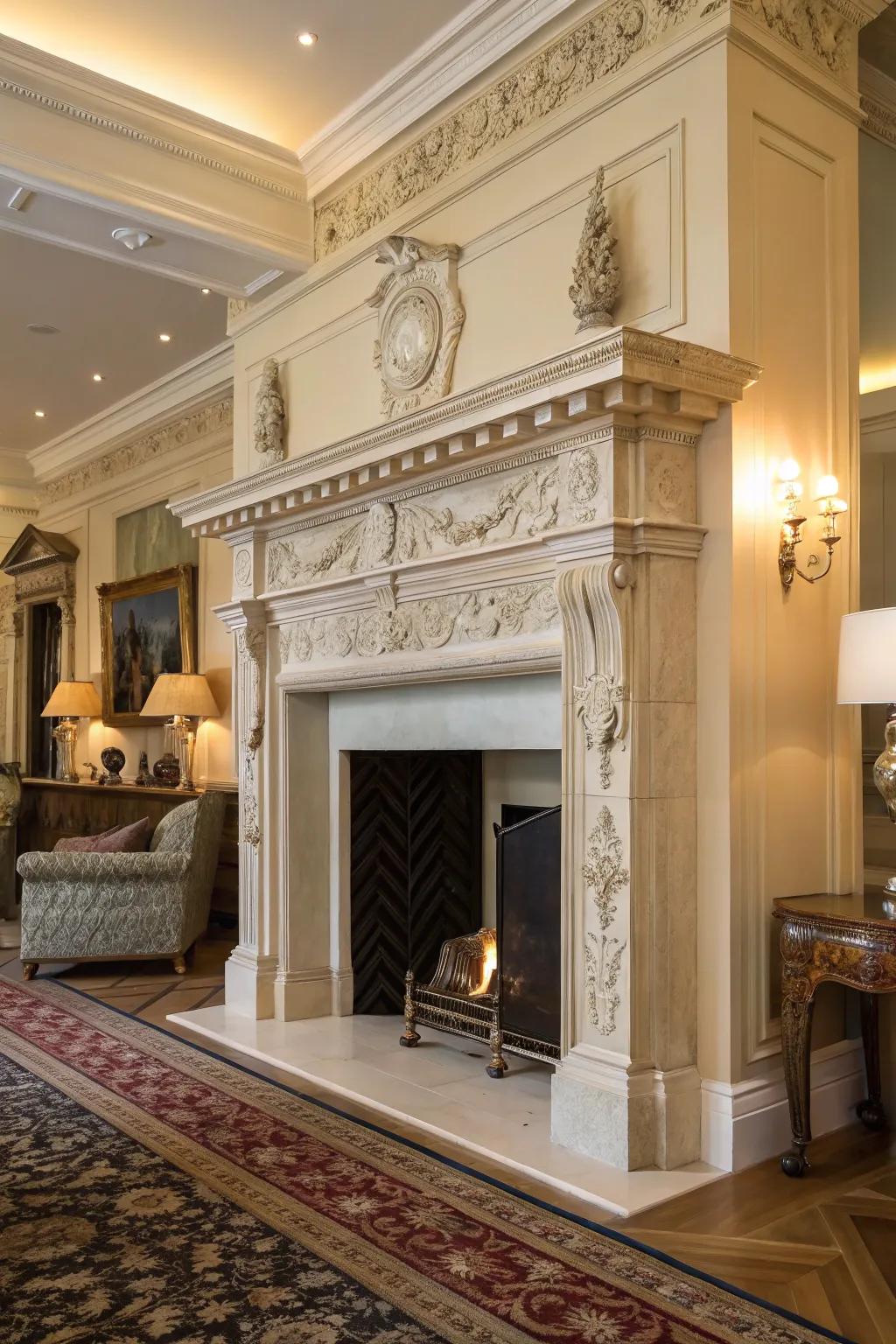 An elegant Regency-style fire surround in a sophisticated arrangement.