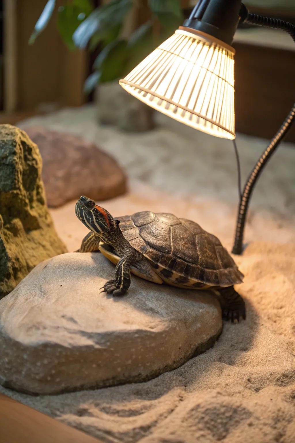 A dedicated basking space is perfect for enabling your turtle to unwind and maintain warmth.