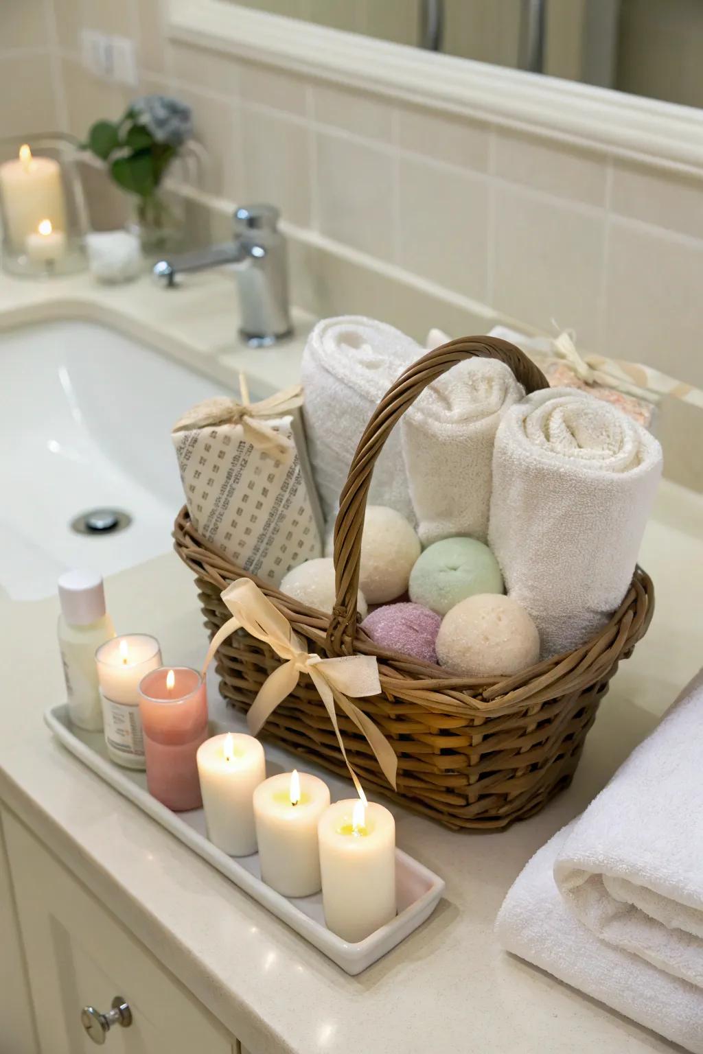 A revitalizing spa retreat basket to de-stress and unwind.