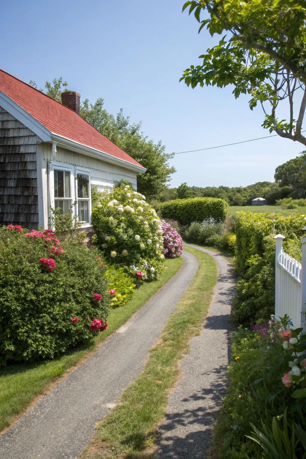 Greenery brings a revitalizing and welcoming aspect to any driveway.