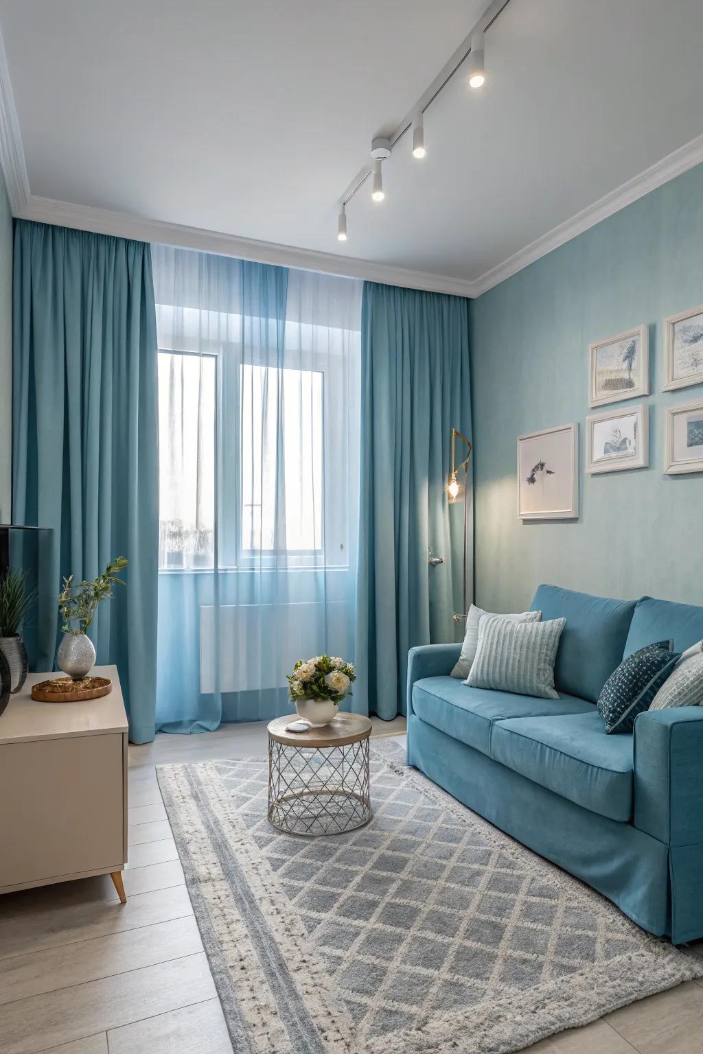 A unified color scheme can expand and harmonize a small space.