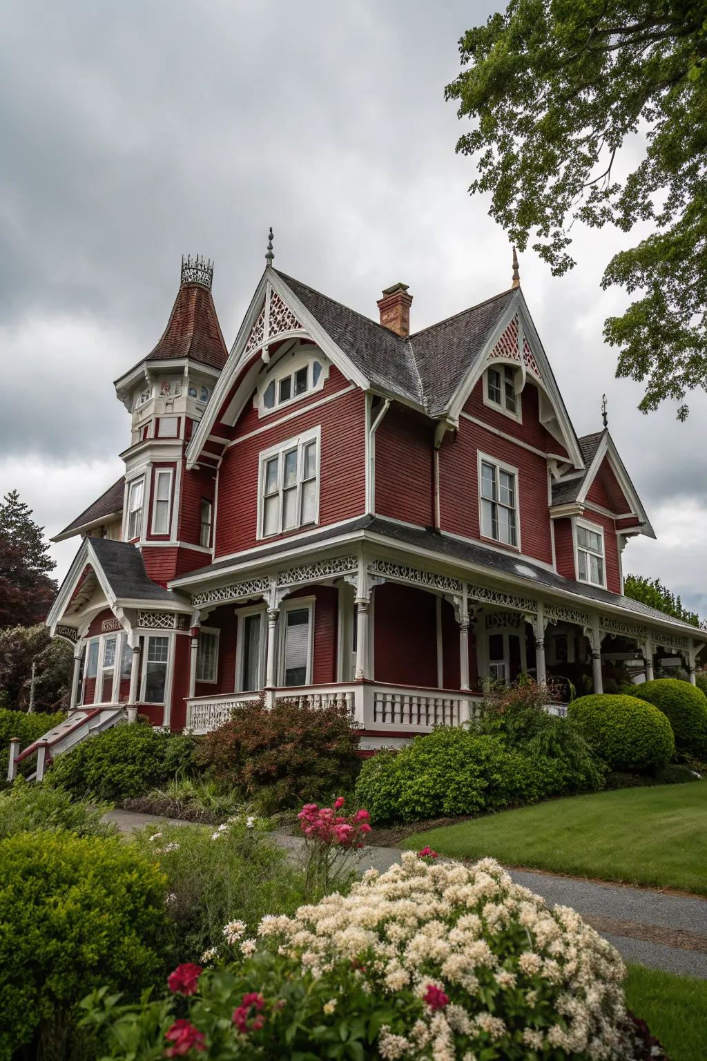 Distinct trim emphasizing the architectural subtleties of this Victorian house.