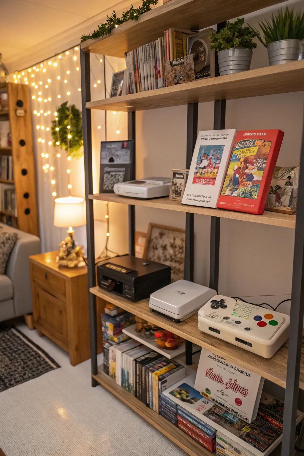 A themed video game shelf spotlighting a much-loved series.