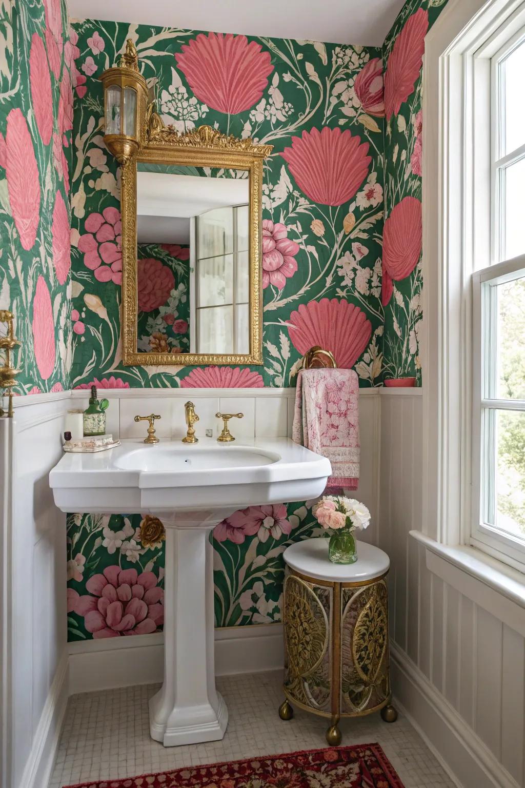 Eye-catching wallpaper may update your space with traditional beauty.