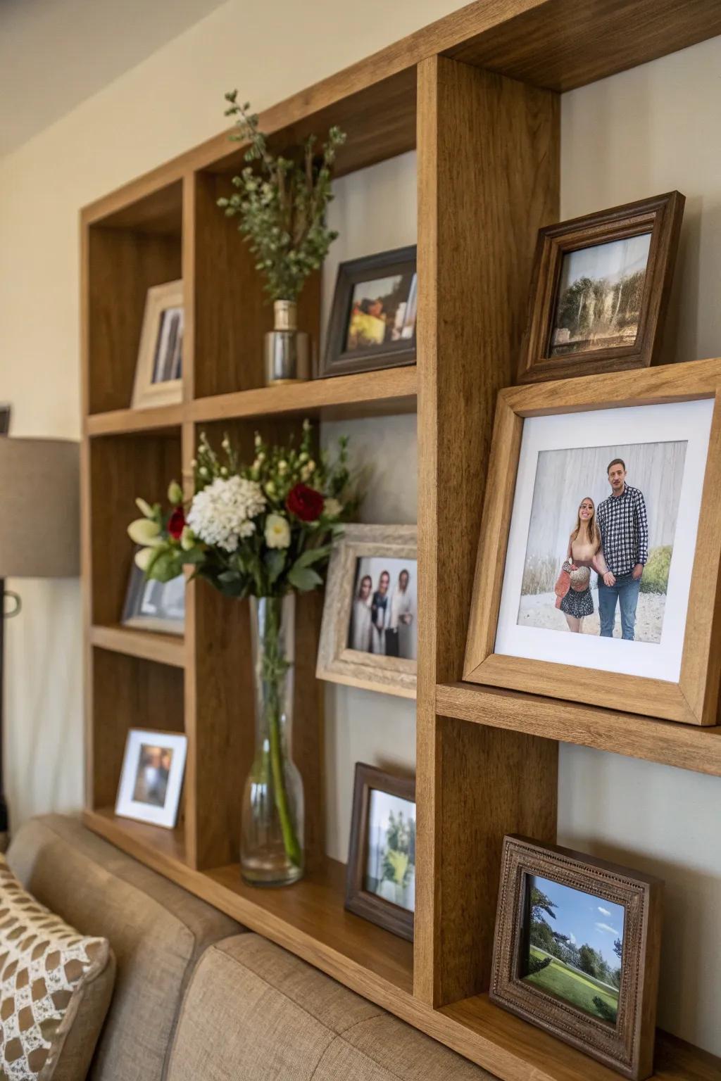 Add warmth to your space with wooden wall cubes.