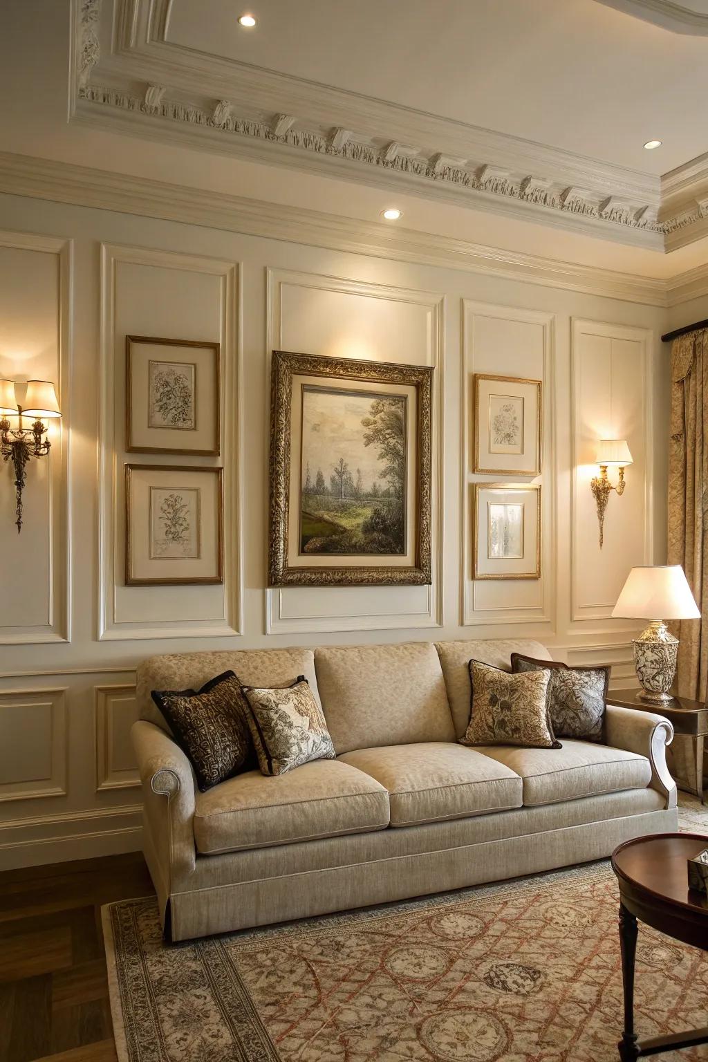 Construct a refined backdrop using panel detailing.