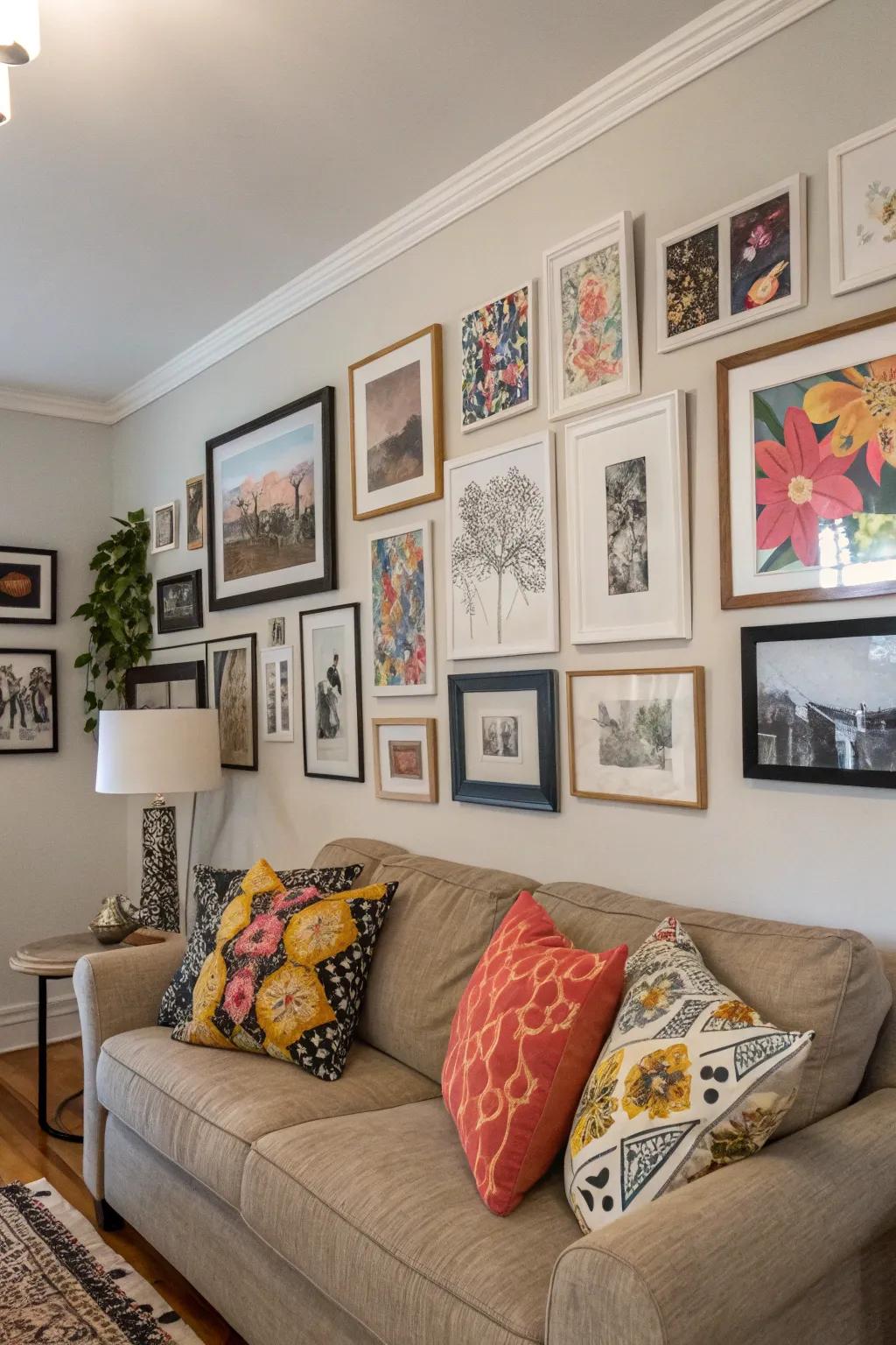 A thoughtfully arranged curated wall collection gives insight into your unique personal journey.