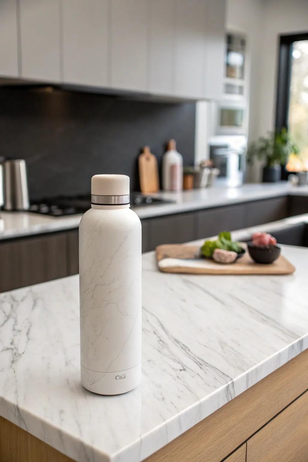 A minimalist reusable beverage container that complements any decor.