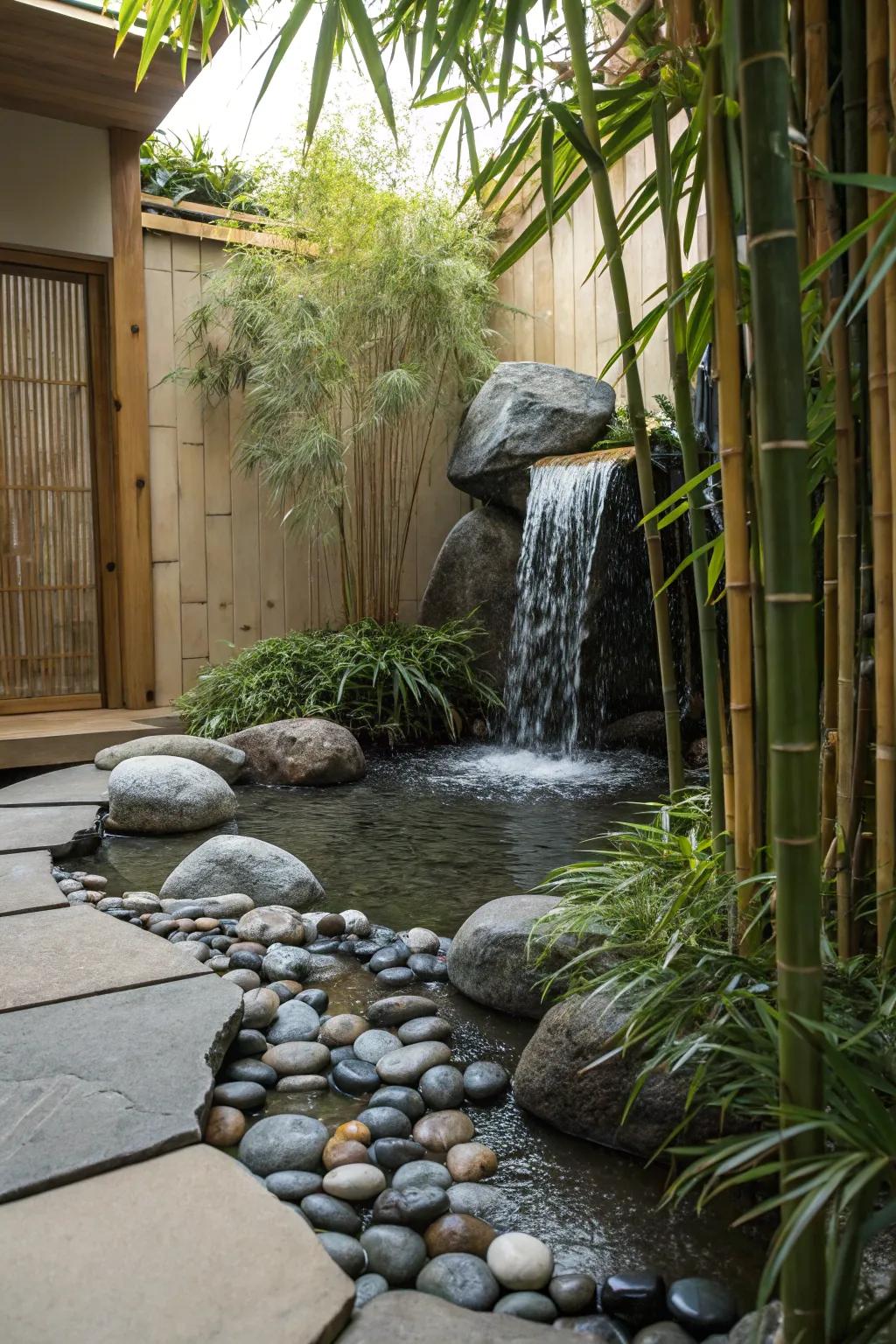 Create peace with a tranquil garden stream.