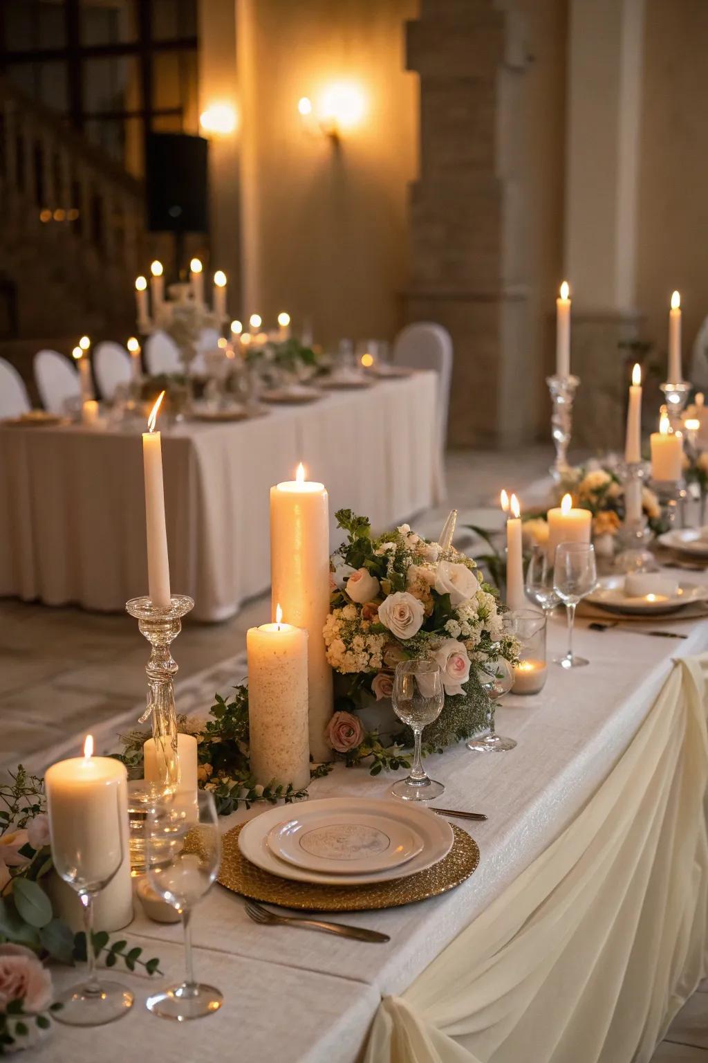 Candlelight imparting a cozy and sentimental atmosphere