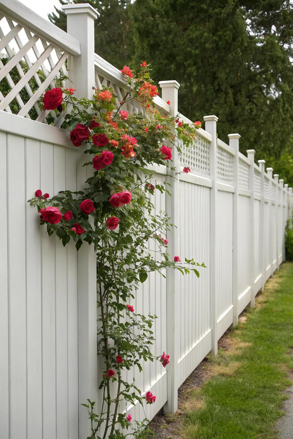 A lattice top fence adds a charming touch to privacy and allows for beautiful plant integration.