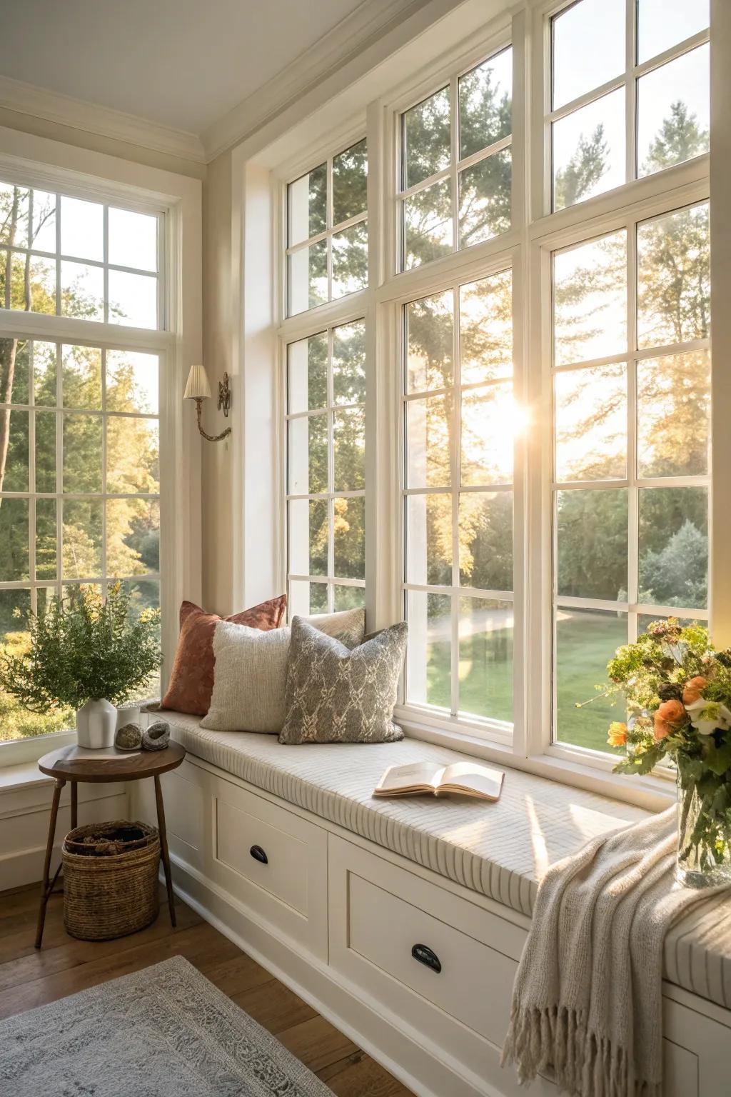 Make sure natural light floods your window space for a cozy and welcoming vibe.