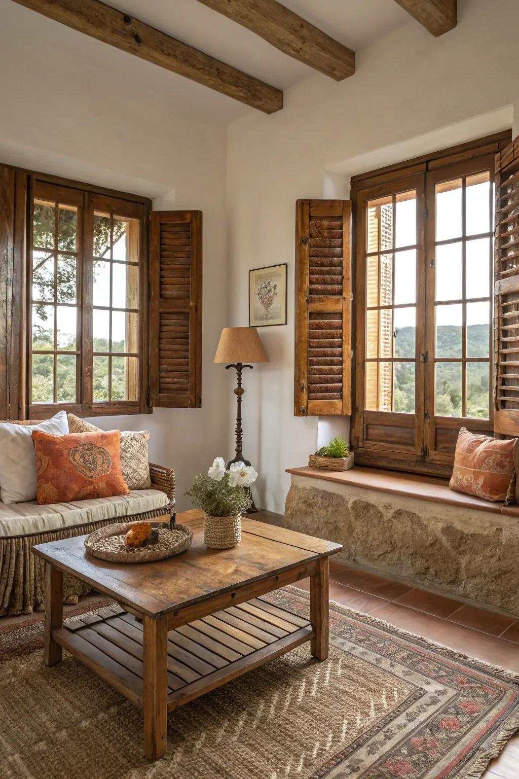 Incorporate rustic sophistication using classic timber panels.
