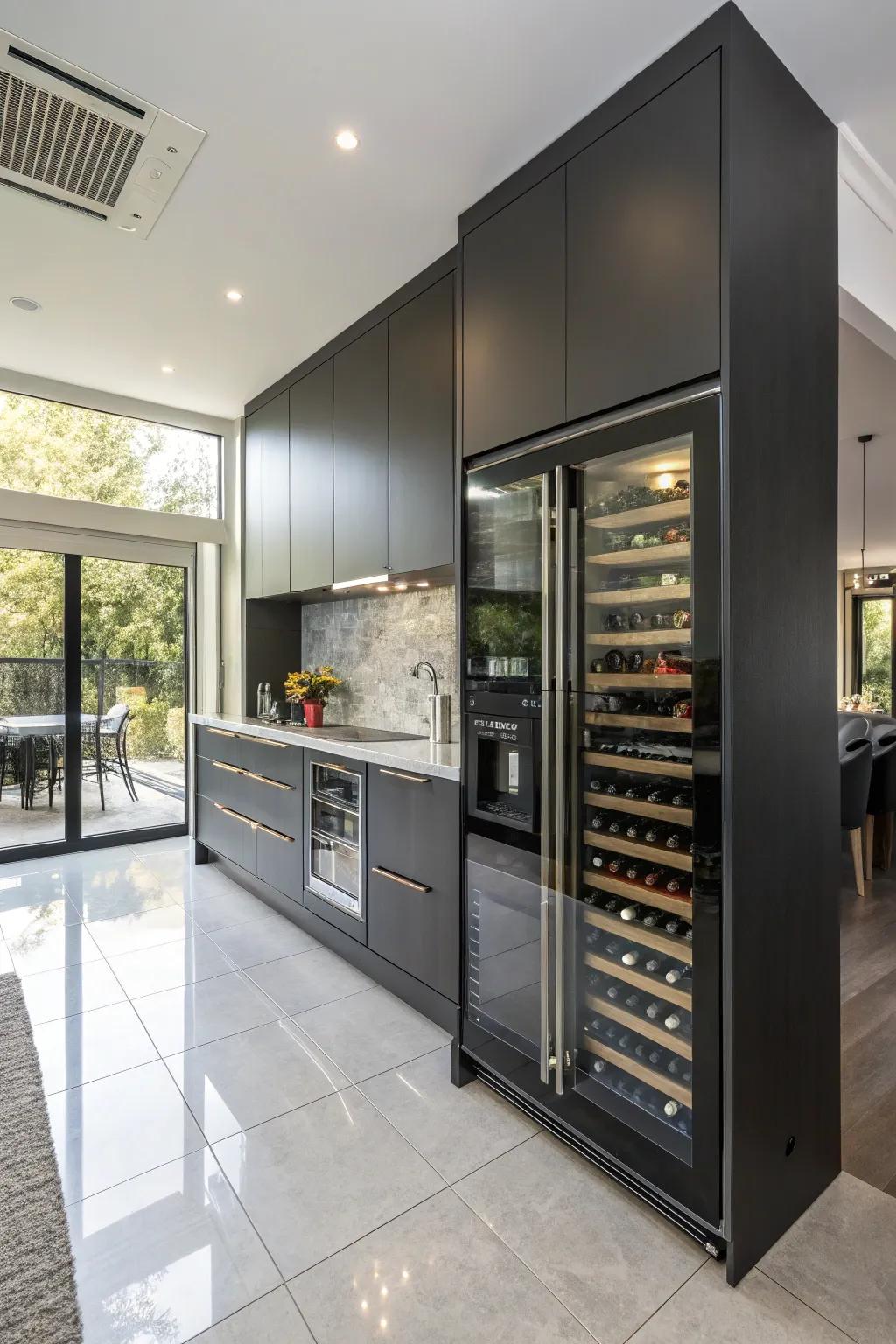 With a built-in wine cooler, your wines are always perfectly chilled.