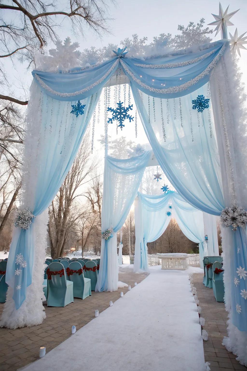 An ice palace theme transforms your event into a fairy tale.