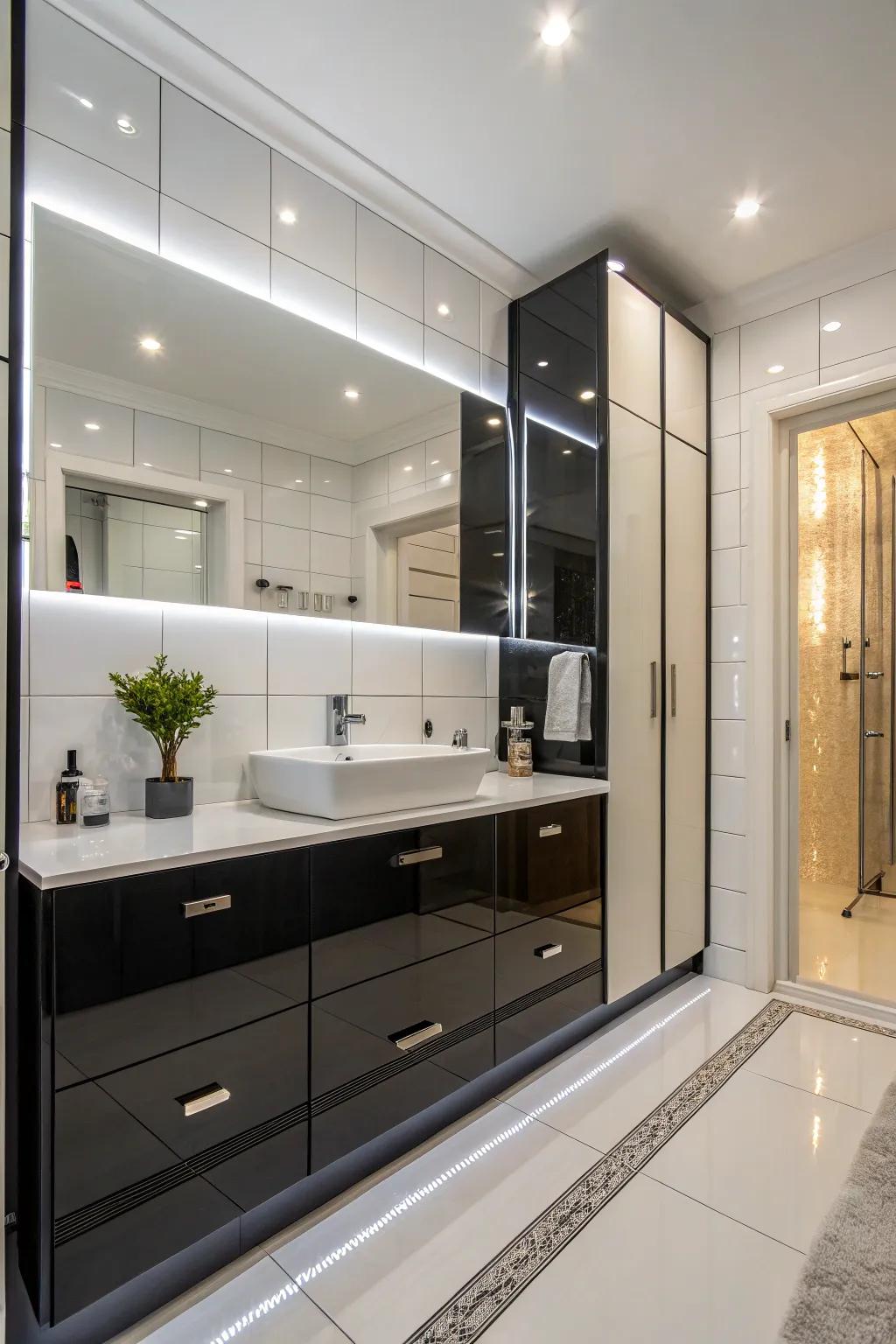 Shiny finishes add shine and modernity.