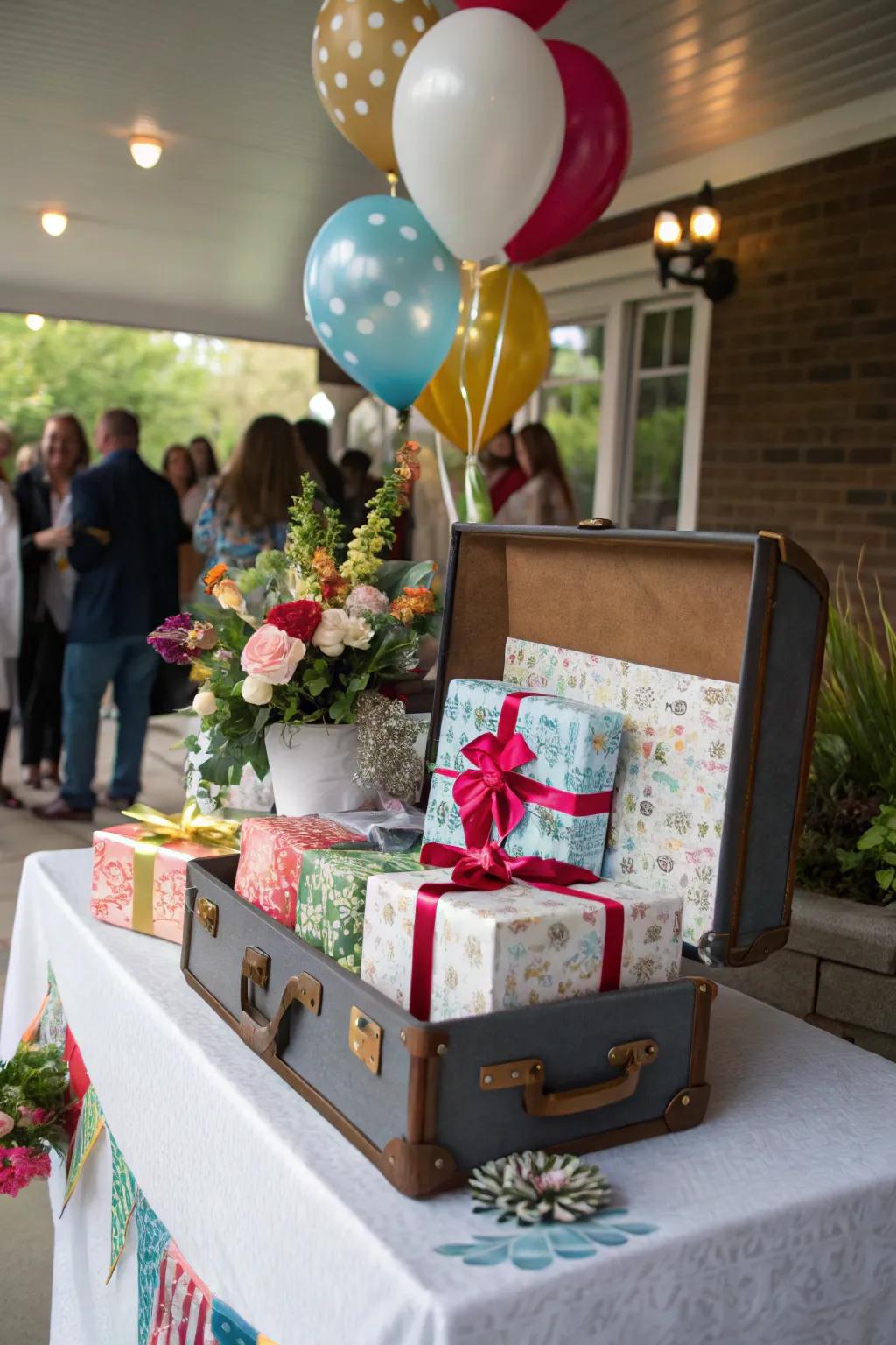 Delight the graduate with a surprise gift table.