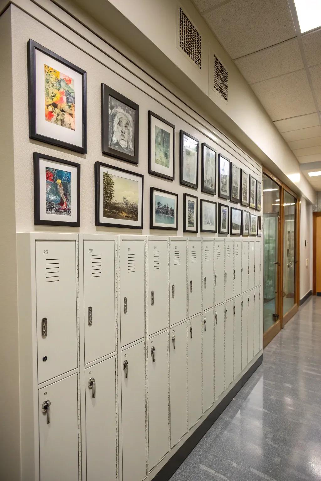 Art display adds a personal touch to custom storage units.