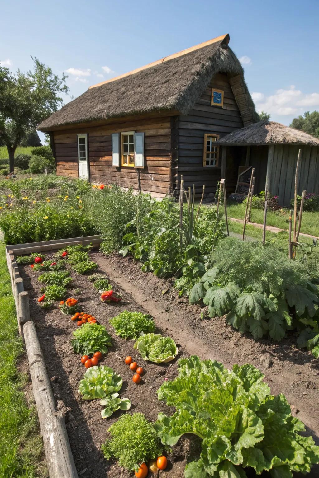 A garden box provides fresh food and gardening joy.
