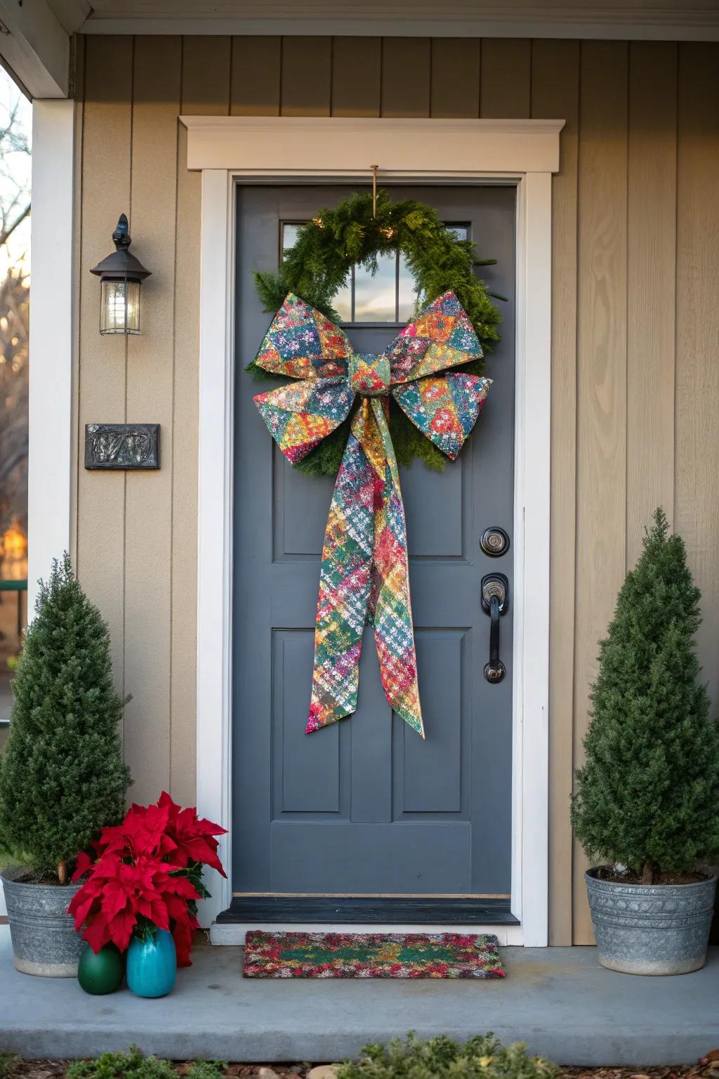 Decorate sustainably utilizing an eco-conscious textile bow.