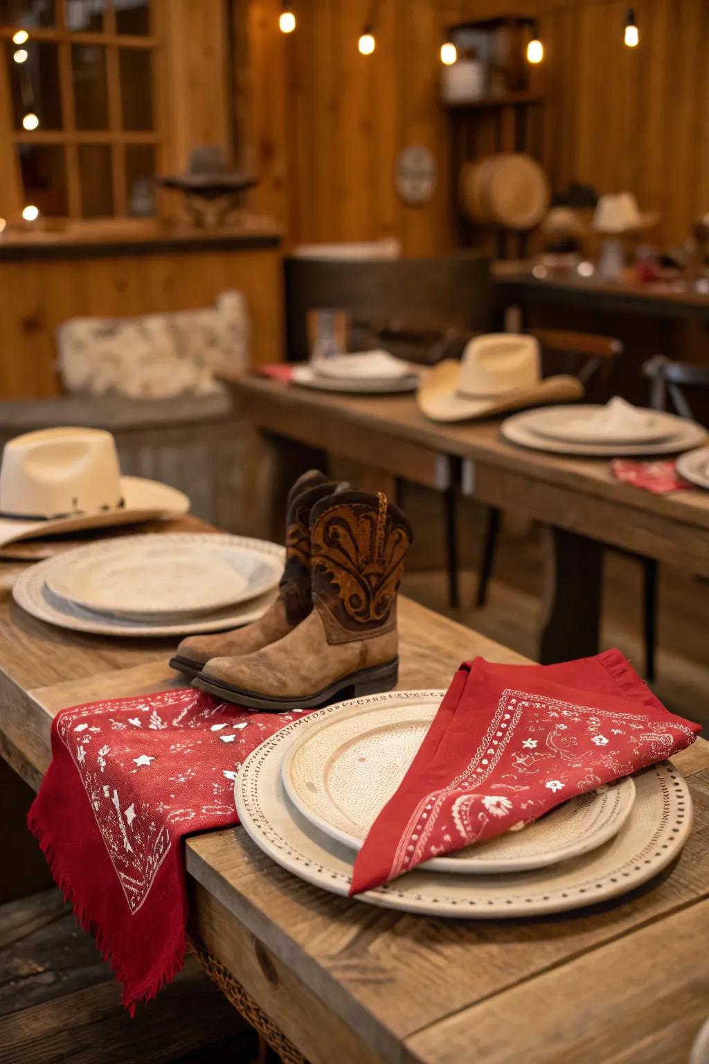 Complete the look with headscarf table settings.
