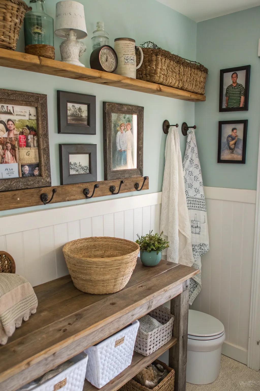 Personal touches make a country bathroom exceptionally inviting.