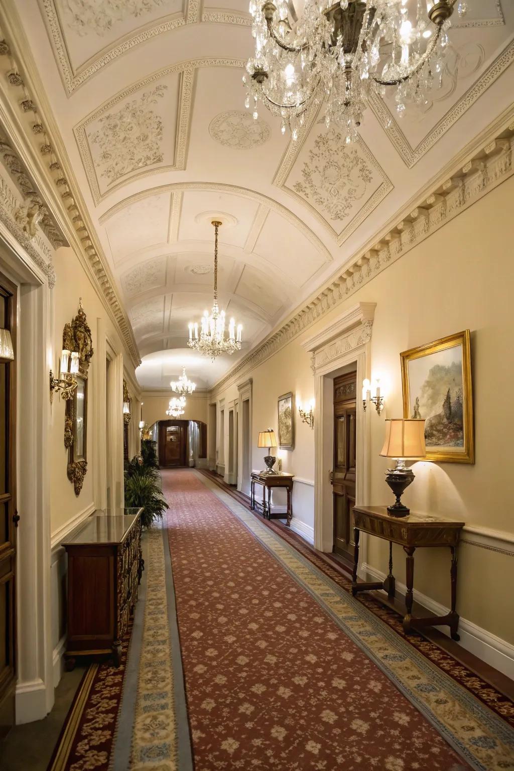 Floor coverings add softness and style to hallways and stairs.