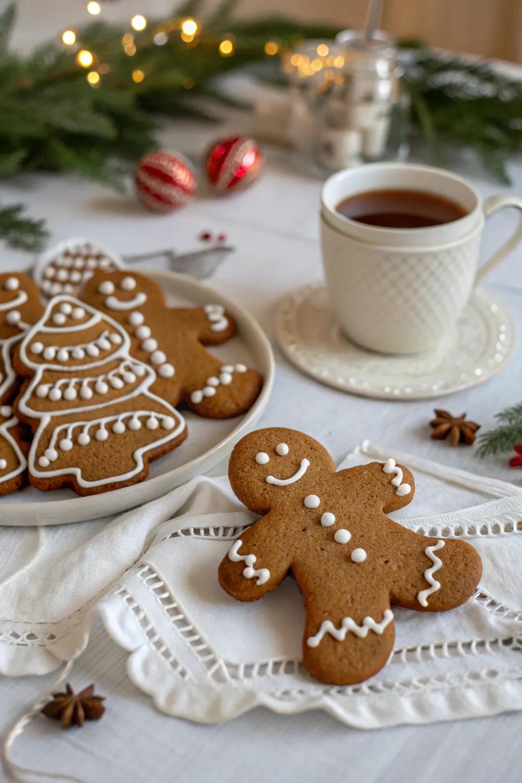 Classic gingerbread characters embodying the timeless sophistication of the holidays.