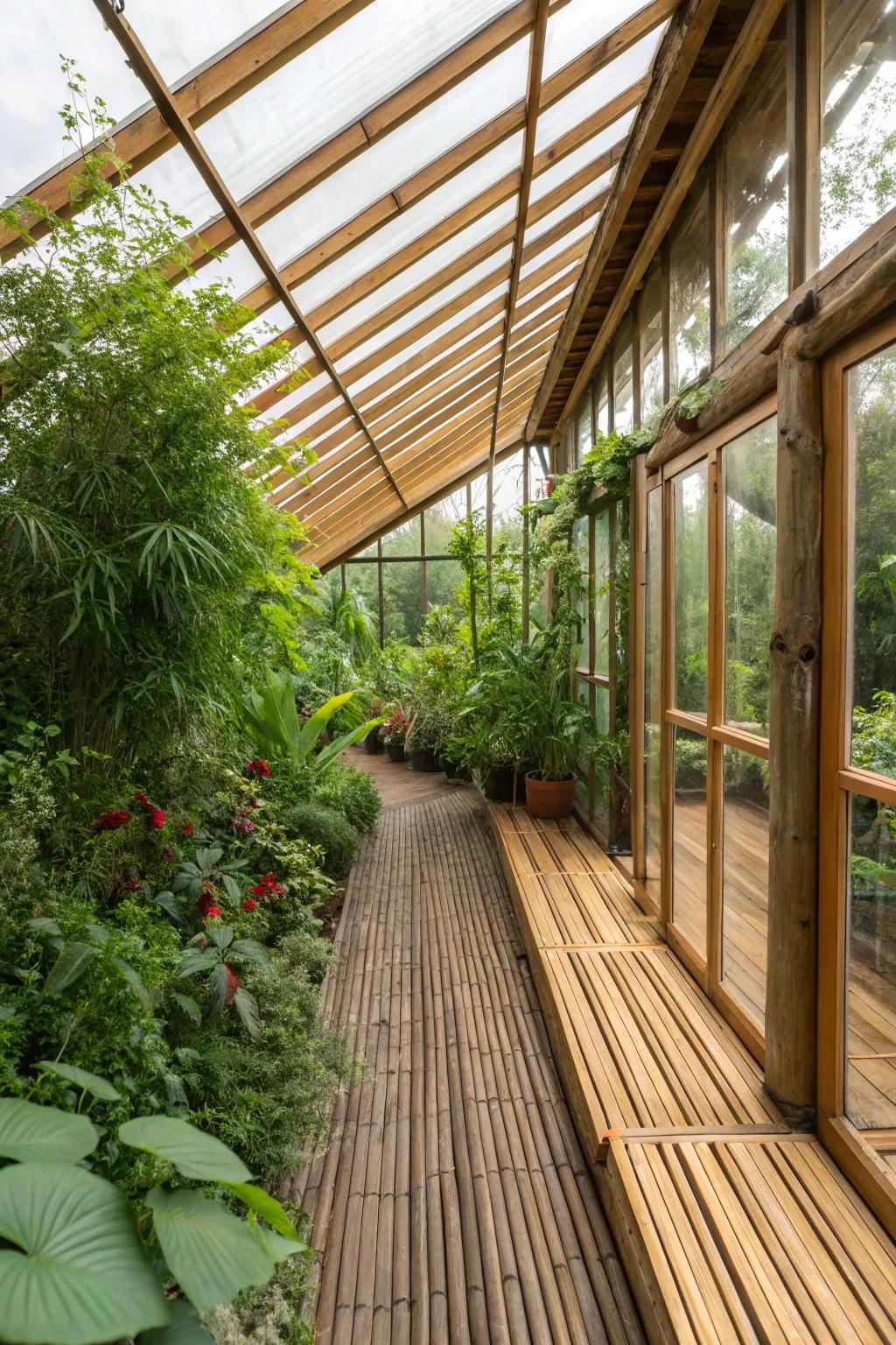 Bamboo decking provides a sustainable and sleek choice.