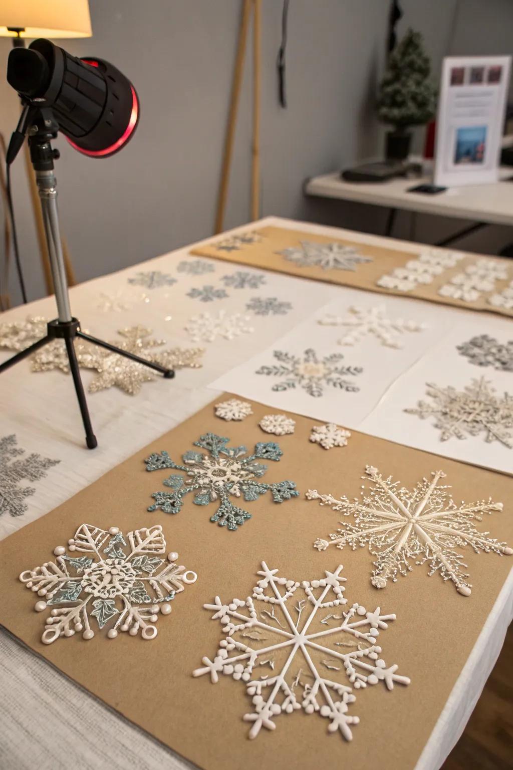 Combine techniques to craft one-of-a-kind snowflake designs.