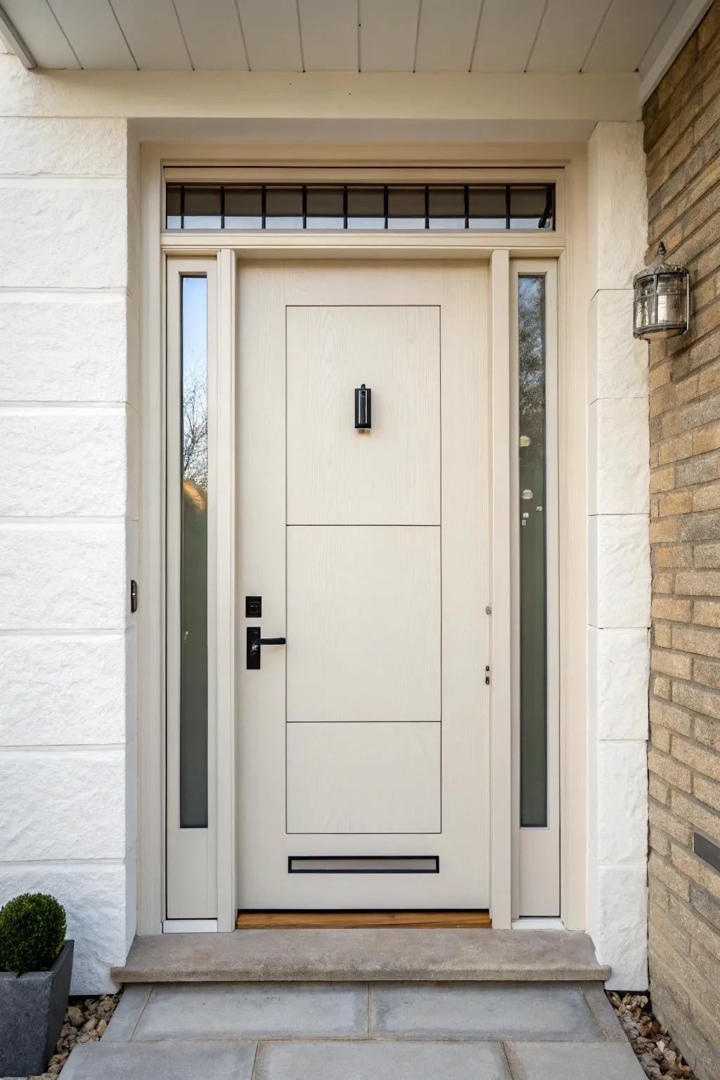 Simple design emphasizes simplicity and elegance at this entryway.