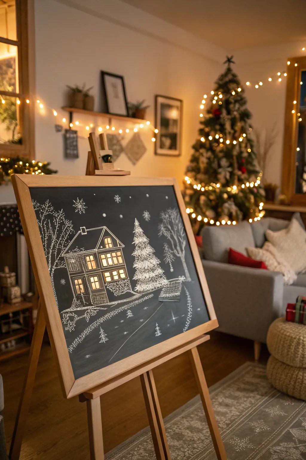 Capture the essence of winter with a festive town design.