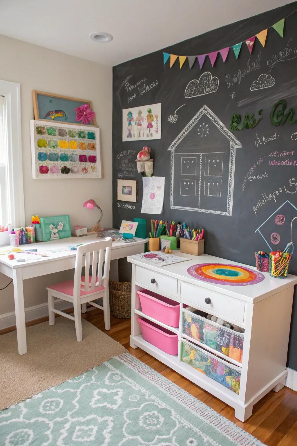 A room made for art show and creativity.