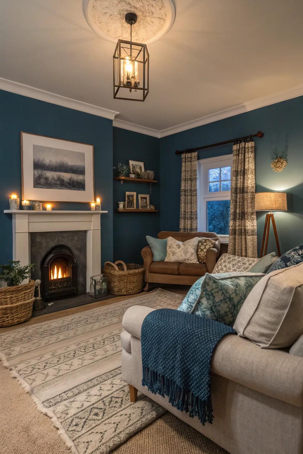 Tempest azure for a balanced and dramatic space.