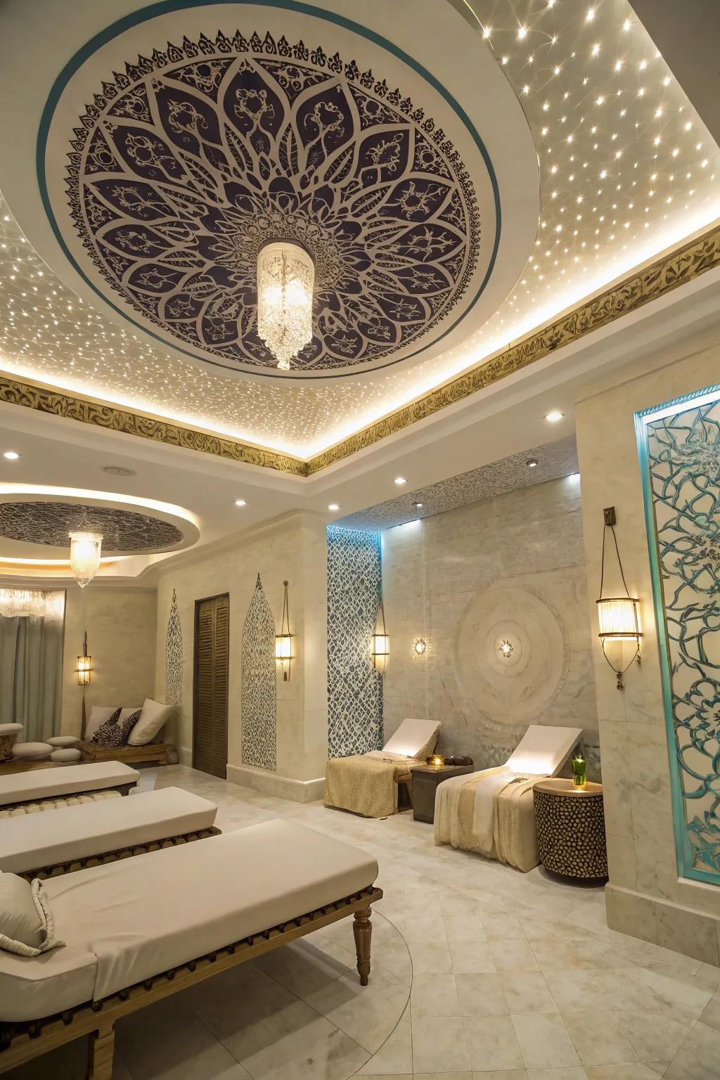 Ceilings that captivate with artistic flair.