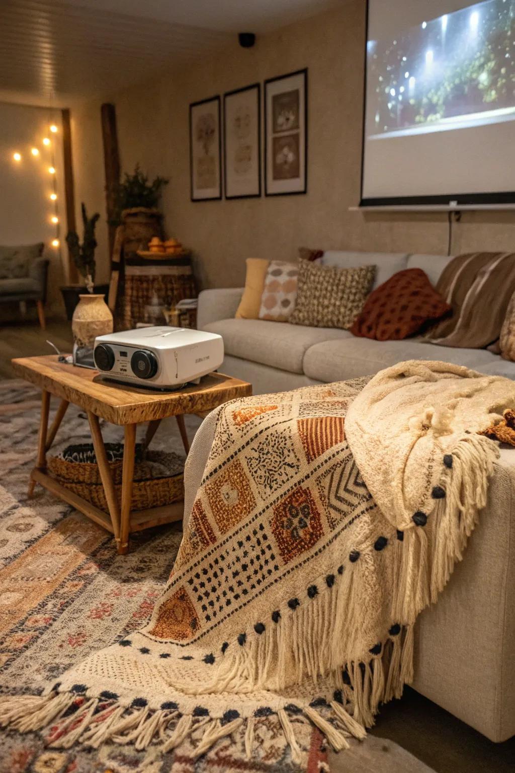 Artisan weaves add warmth and luxury.