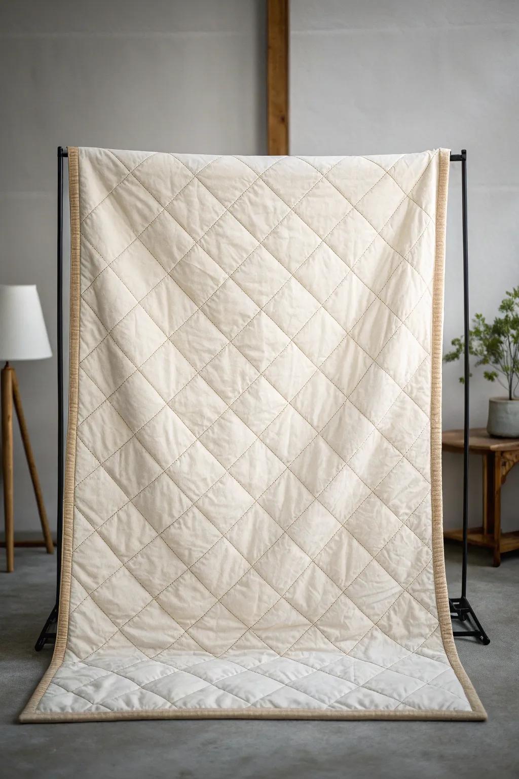 Using invisible quilting is a good way to create a clean and distraction-free finish.