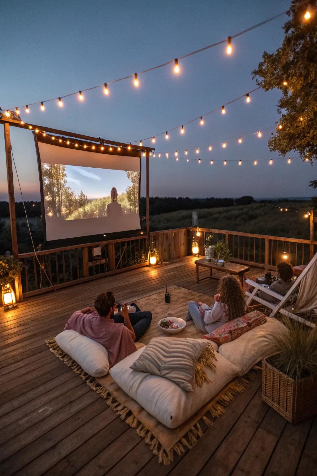 Have fun watching films in your outdoor deck theatre.