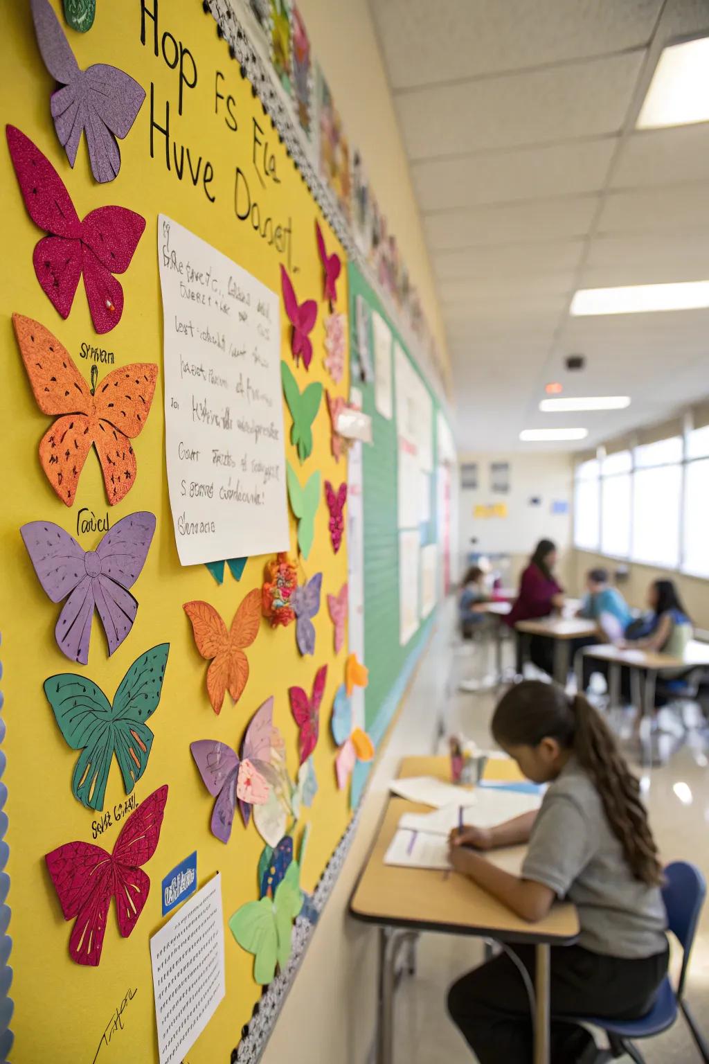 Butterflies of hope fluttering into new beginnings.